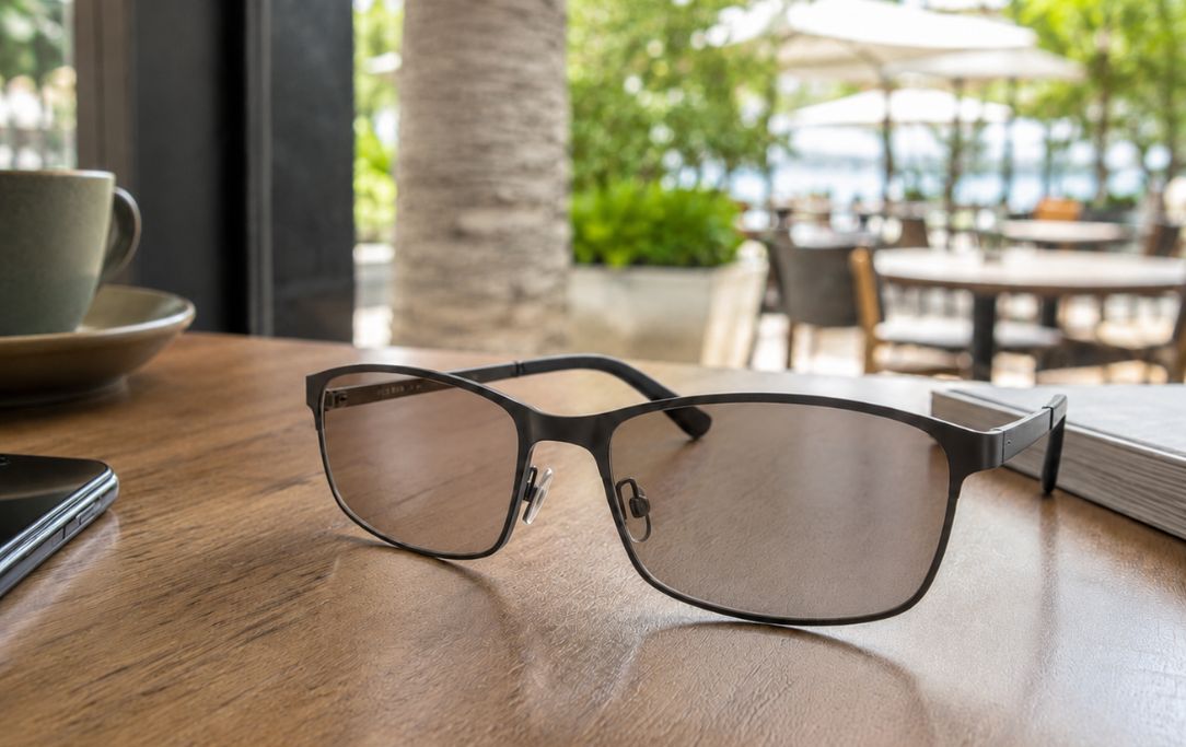 Photochromic lenses with a medium outdoor tint